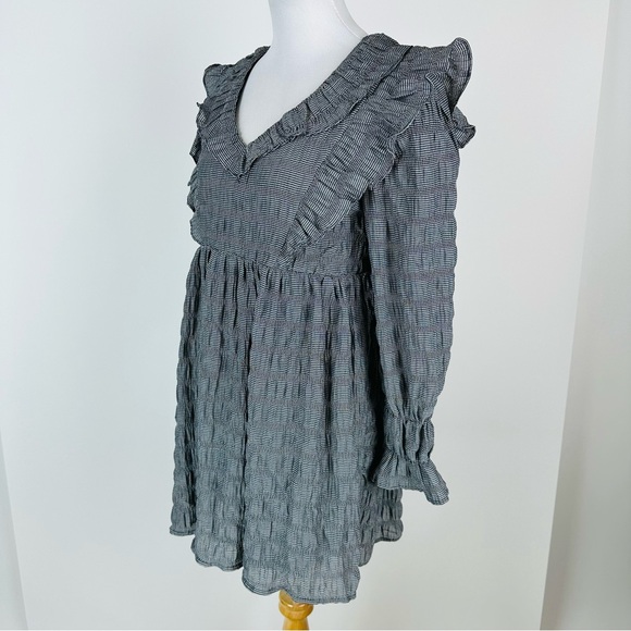 Moon River Ruffle Gingham Babydoll Mini Dress Coquette Fashion Size Small - Picture 7 of 10